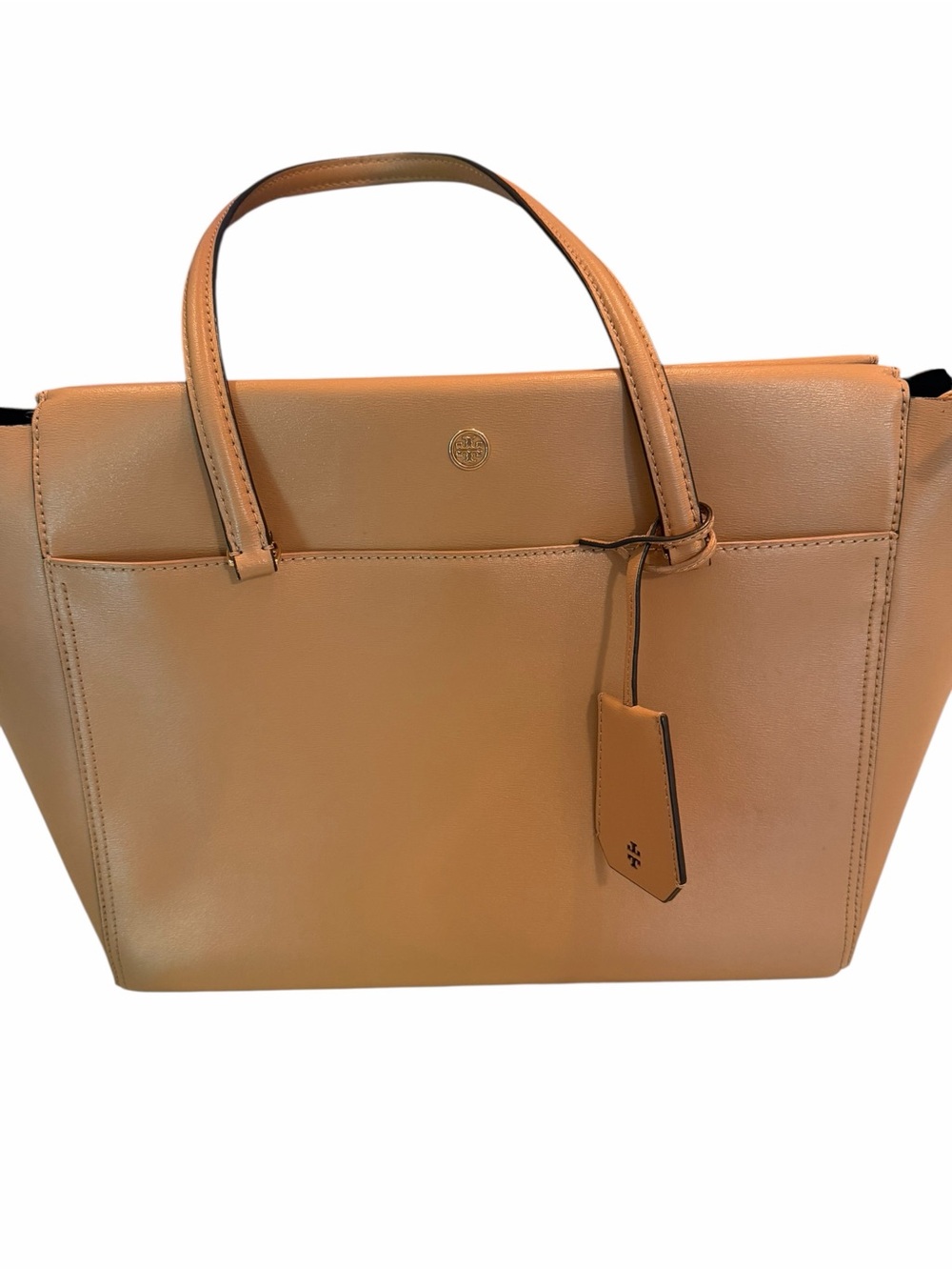 Tory Burch Caramel Leather Structured Tote